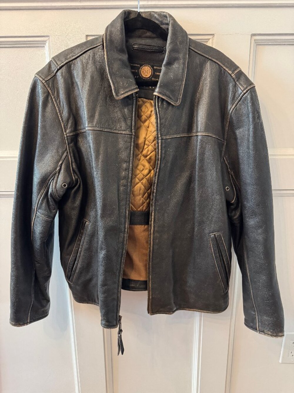 Vintage Andrew Marc Men’s Leather Bomber Jacket | Large